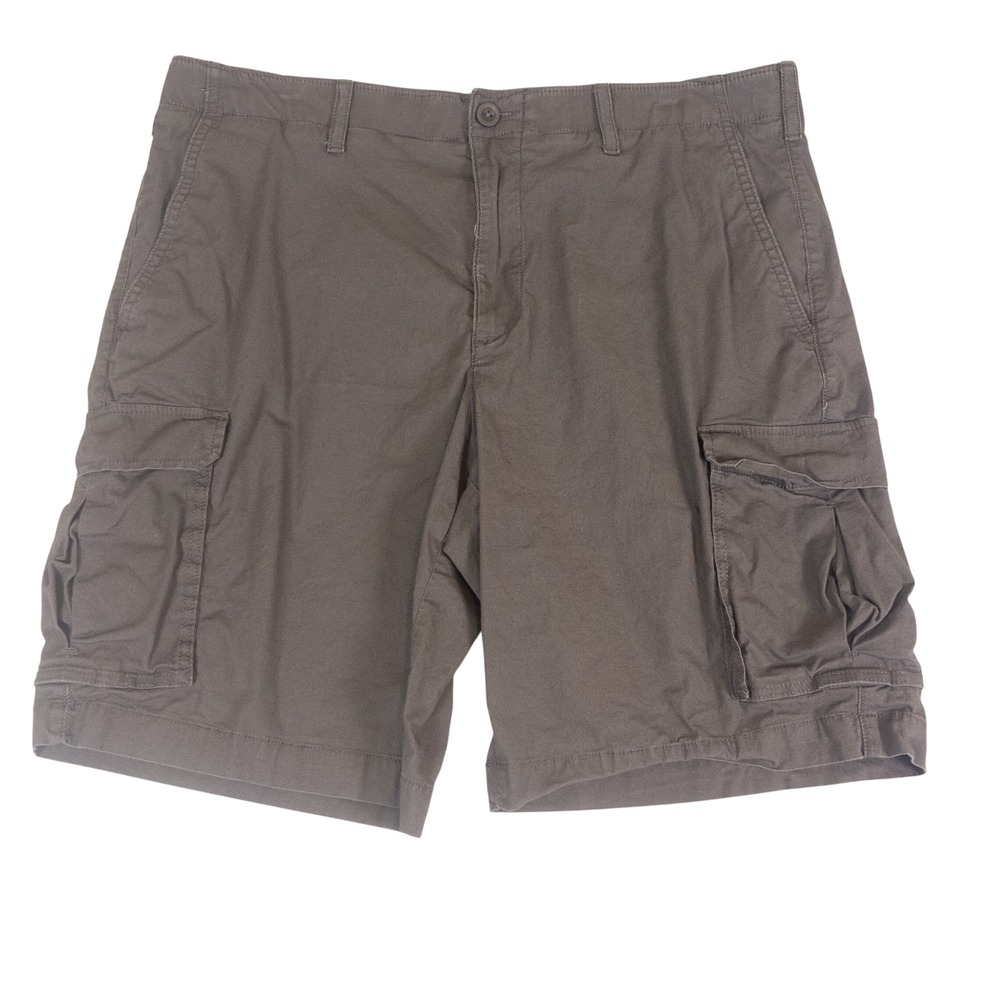 Apt 9 Premier Flex Mens Cargo Shorts Dark Gray Size 40 Stretch Cotton Blend